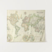 Tenture Monde sur la projection de Mercator (Devant (Horizontal))