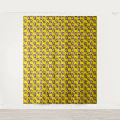 Tenture Monkey Pattern Design Yellow  (Devant)