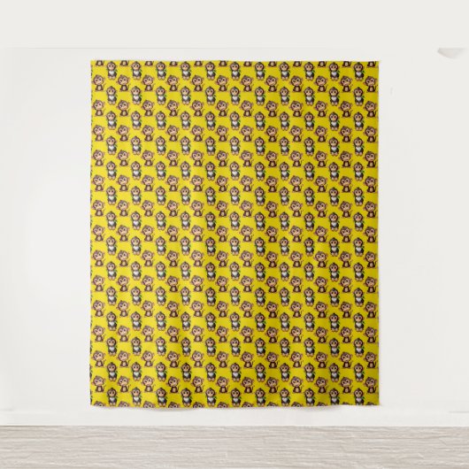 Tenture Monkey Pattern Design Yellow  (Devant)
