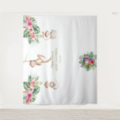 Tenture Monkey Tropical Floral Baby shower Photo Booth (Devant)
