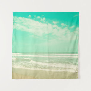 Tenture Monnaie turquoise rétro arrière - plan de plage, v