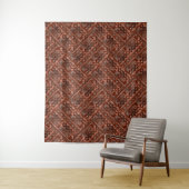 Tenture Monochrome beige brown ethnic pattern. (En situation)