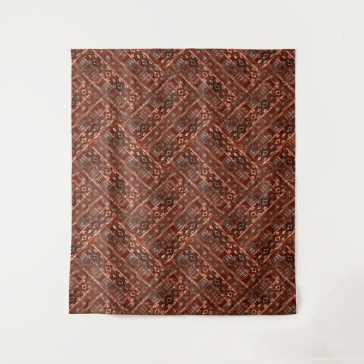 Tenture Monochrome beige brown ethnic pattern. (Devant)