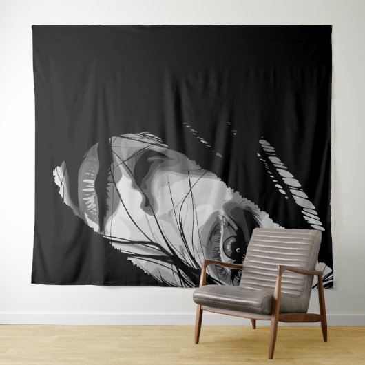 Tenture Monochrome Mystère Portrait Art (En situation (horizontale))