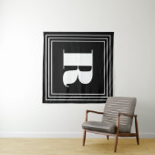 Tenture Monogramme 3 cadres | Noir et blanc (En situation (horizontale))