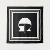 Tenture Monogramme 3 trames en gras | Noir et blanc (Devant (Horizontal))