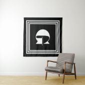 Tenture Monogramme 3 trames en gras | Noir et blanc (En situation (horizontale))