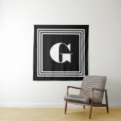 Tenture Monogramme 3 trames en gras | Noir et blanc (En situation)