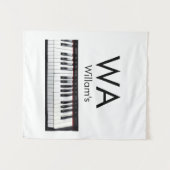 Tenture Monogramme ajouter initiale lettre nom texte piano (Devant (Horizontal))
