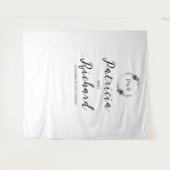 Tenture Monogramme Aquarelle Florale Mariage Arrière-plan (Devant (Horizontal))