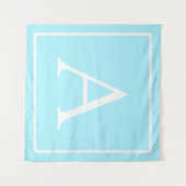 Tenture Monogramme bleu ciel simple (Devant (Horizontal))
