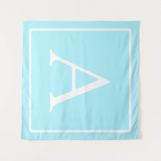 Tenture Monogramme bleu ciel simple (Devant (Horizontal))