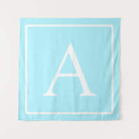 Monogramme bleu ciel simple