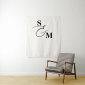 Tenture Monogramme Classique Mariage Ampersand Script Mode (En situation)