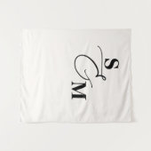 Tenture Monogramme Classique Mariage Ampersand Script Mode (Devant (Horizontal))