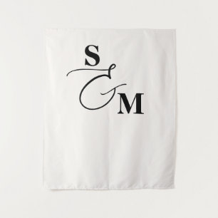 Tenture Monogramme Classique Mariage Ampersand Script Mode