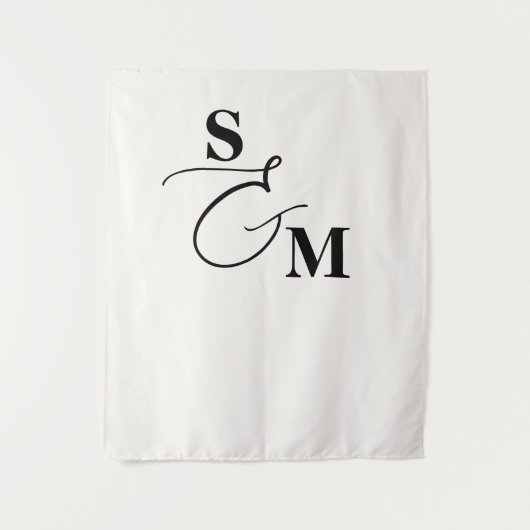 Tenture Monogramme Classique Mariage Ampersand Script Mode (Devant)
