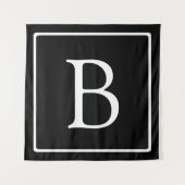 Tenture Monogramme classique simple | Texte noir et blanc (Devant)