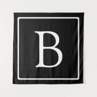 Monogramme classique simple | Texte noir et blanc