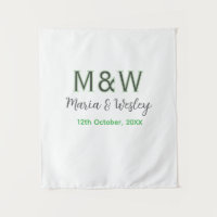 Monogramme couple gris vert moderne romantique dat
