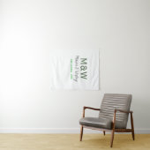 Tenture Monogramme couple gris vert moderne romantique dat (En situation (horizontale))