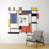 Tenture Monogramme d'art néoplasticisme charmant. Lettre K (En situation (horizontale))