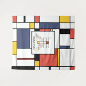 Tenture Monogramme d'art néoplasticiste charmant. Lettre T (Devant (Horizontal))