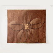Tenture Monogramme de la fleur de look de cuivre (Devant (Horizontal))