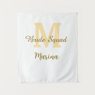 Tenture Monogramme de l'équipe de la mariée simple shower