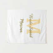 Tenture Monogramme de l'équipe de la mariée simple shower (Devant (Horizontal))