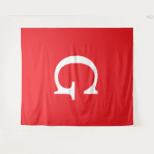Tenture Monogramme de lettre initiale rouge blanc simple (Devant (Horizontal))
