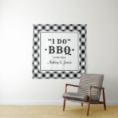 Tenture Monogramme de mariage personnalisé 'I Do BBQ Black (En situation)