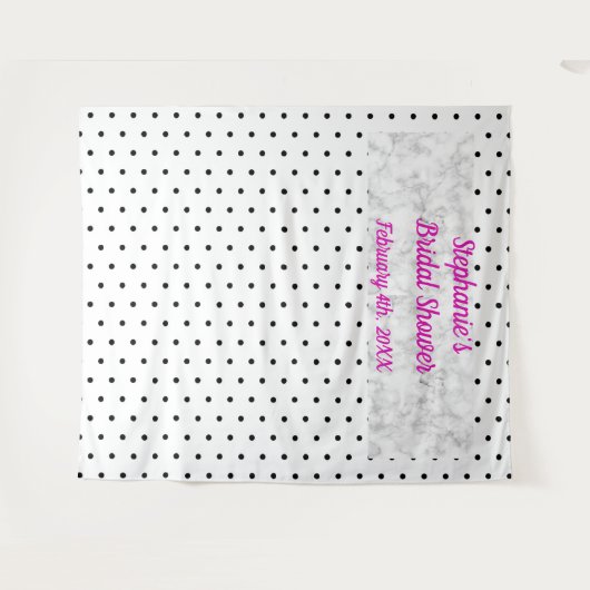 Tenture Monogramme de nom de douche de mariée Points marqu (Devant (Horizontal))