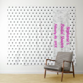 Tenture Monogramme de nom de douche nuptiale pois marbre c (En situation (horizontale))