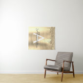 Tenture Monogramme de nom en métal brossé avec paillettes  (En situation (horizontale))