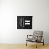 Tenture Monogramme de nom et message moderne éditable | No (En situation (horizontale))