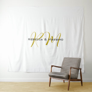 Tenture Monogramme de nom moderne de couleur or unique exc