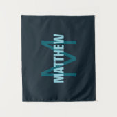 Tenture Monogramme de nom personnalisable simple en gras (Devant)