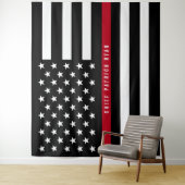 Tenture Monogramme du drapeau américain Thin Red Line pour (En situation)