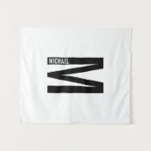 Tenture Monogramme et nom personnalisés modernes (Devant (Horizontal))