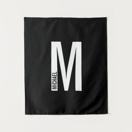 Tenture Monogramme et nom personnalisés modernes (Devant)