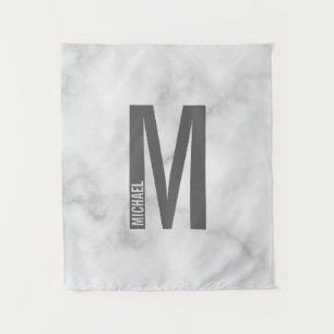Tenture Monogramme et nom personnalisés modernes