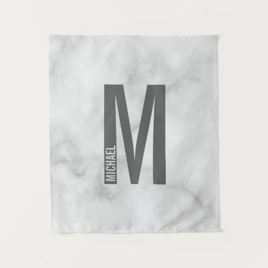 Tenture Monogramme et nom personnalisés modernes (Devant)