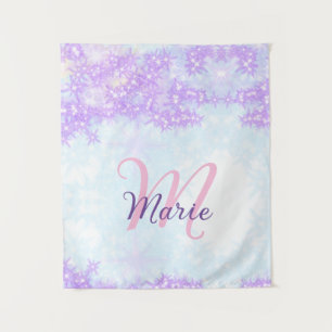 Tenture Monogramme étoile pailleté rose violet ajouter let