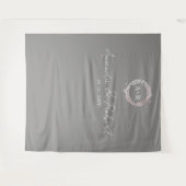 Tenture Monogramme Faux Feuilles Mariages (Devant (Horizontal))