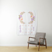 Tenture Monogramme floral aquarelle photo d'étape bébé (En situation)