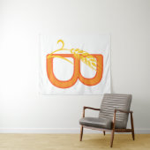 Tenture monogramme floral B lettre majuscule (En situation (horizontale))