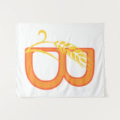 Tenture monogramme floral B lettre majuscule (Devant (Horizontal))