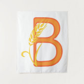 Tenture monogramme floral B lettre majuscule (Devant)