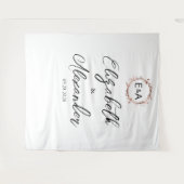 Tenture Monogramme Floral Calligraphie Mariage Arrière-pla (Devant (Horizontal))